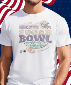 WASHINGTON HUSKIES 2024 CFP SUGAR BOWL OFF-WHITE SCRUM SHIRT