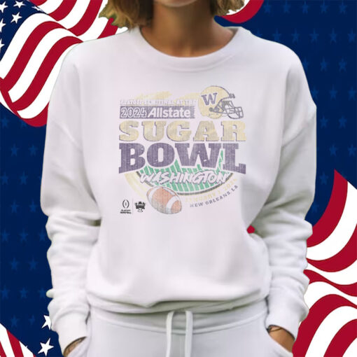 WASHINGTON HUSKIES 2024 CFP SUGAR BOWL OFF-WHITE SCRUM SHIRT SWEATSHIRT