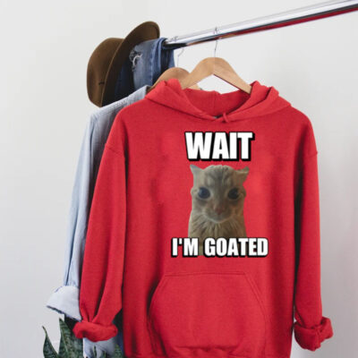 Wait I’M Goated Cringey Cat Shirt Hoodie