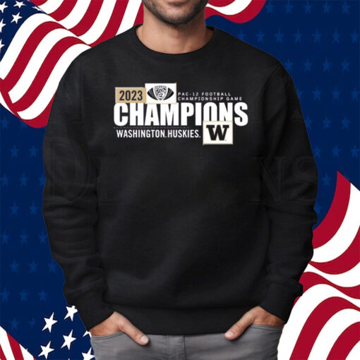 Washington Huskies 2023 Pac-12 Football Conference Champions Locker Room Shirt Sweatshirt