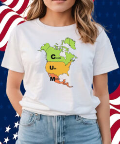 Cum Map Canada Usa And Mexico T-Shirts