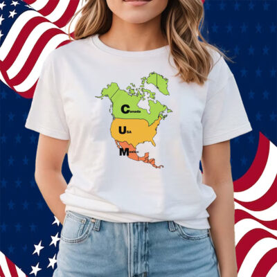 Cum Map Canada Usa And Mexico T-Shirts