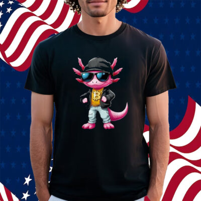 Cool Axolotl Hodler Sunglasses Neckless Bitcoin Bitcoin Shirt