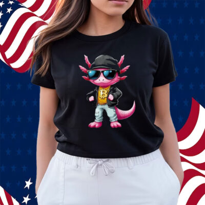 Cool Axolotl Hodler Sunglasses Neckless Bitcoin Bitcoin Shirt