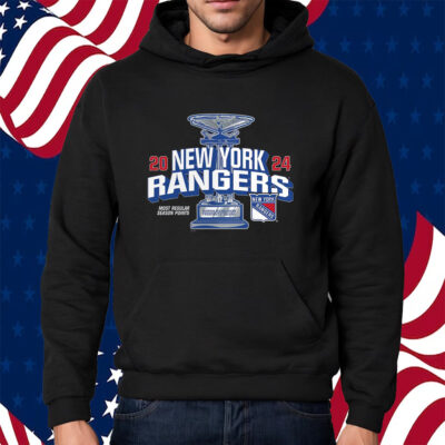 New York Rangers Fanatics Branded 2024 Presidents’ Trophy T-Shirt Hoodie