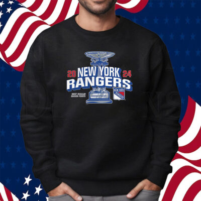 New York Rangers Fanatics Branded 2024 Presidents’ Trophy T-Shirt Sweatshirt