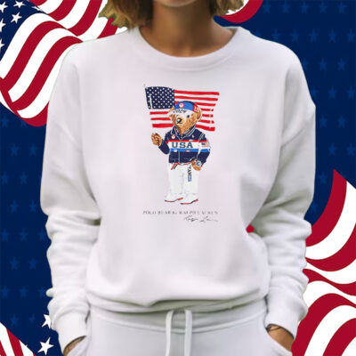 Team Usa Polo Ralph Lauren Preschool 2024 Summer Olympics Villagewear Teddy Bear Shirt Sweatshirt