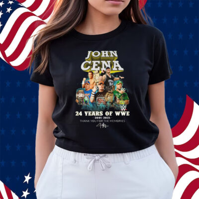 John Cena 24 Years Of WWE 2001-2025 Thank You For The Memories Shirt