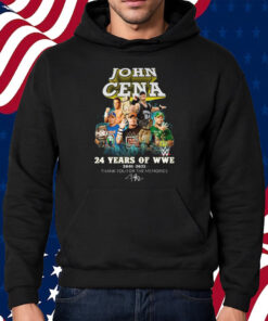 John Cena 24 Years Of WWE 2001-2025 Thank You For The Memories Shirt