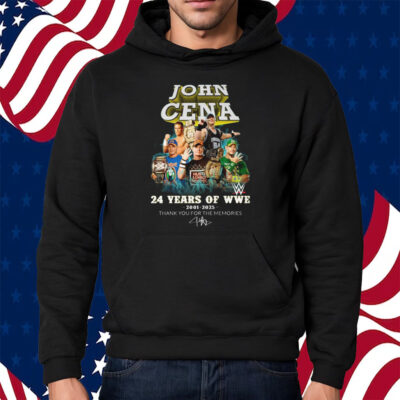 John Cena 24 Years Of WWE 2001-2025 Thank You For The Memories Shirt