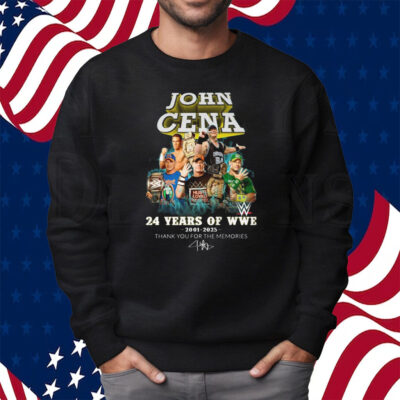 John Cena 24 Years Of WWE 2001-2025 Thank You For The Memories Shirt