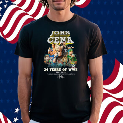 John Cena 24 Years Of WWE 2001-2025 Thank You For The Memories Shirt