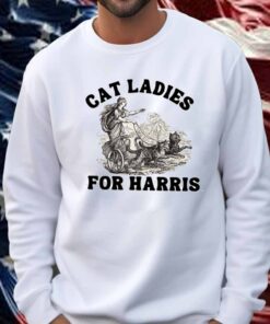 Kamala Harris Cat Lady Tshirt 2024 Presidential Race Vote Blue Madam President Kamala Harris Shirt