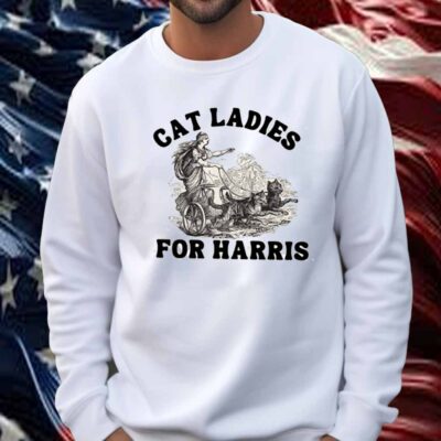 Kamala Harris Cat Lady Tshirt 2024 Presidential Race Vote Blue Madam President Kamala Harris Shirt