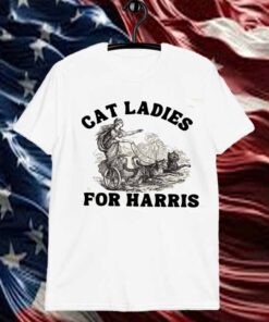 Kamala Harris Cat Lady Tshirt 2024 Presidential Race Vote Blue Madam President Kamala Harris Shirt