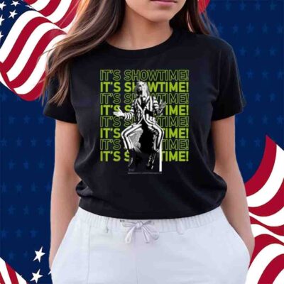 Beetlejuice It's Showtime Text Stack T-Shirt