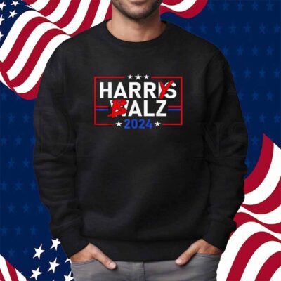 Funny Harris Walz 24 Harry Balz 2024 Meme Democratics Vote T-Shirt