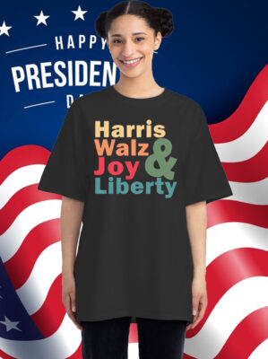 Retro 2024 Harris Walz Joy Liberty Shirt