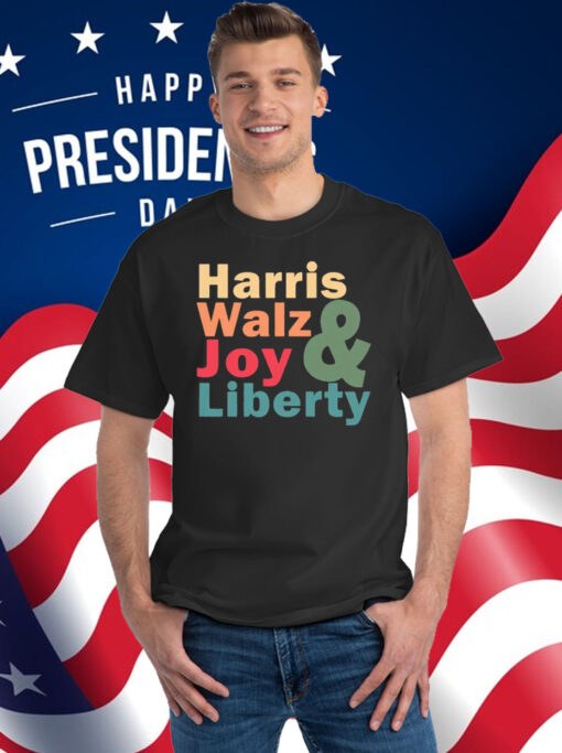 Retro 2024 Harris Walz Joy Liberty Shirt