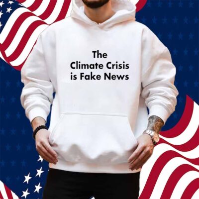John Shewchuk Wearing The Climate Crisis Is Fake News Shirt