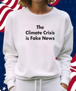 John Shewchuk Wearing The Climate Crisis Is Fake News Shirt