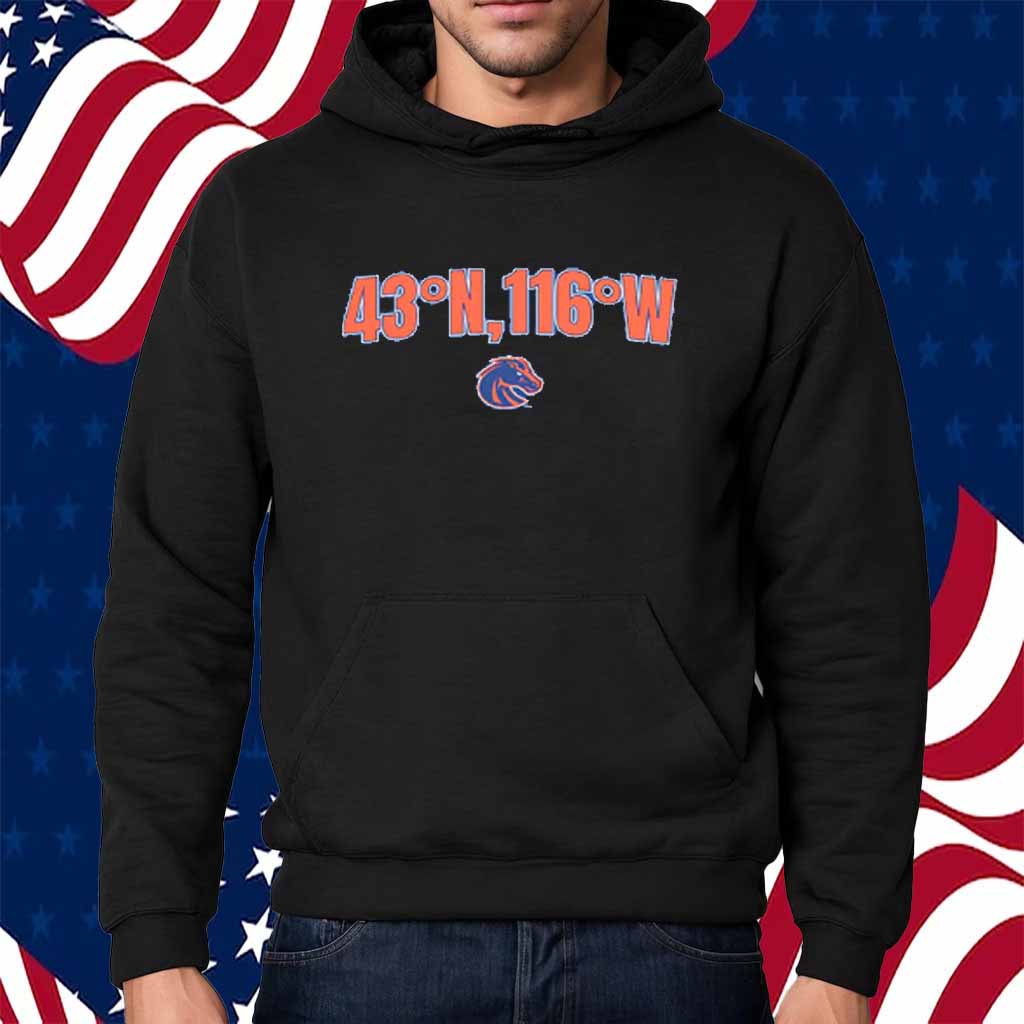 BOISE STATE FOOTBALL 43 N, 116 W SHIRT