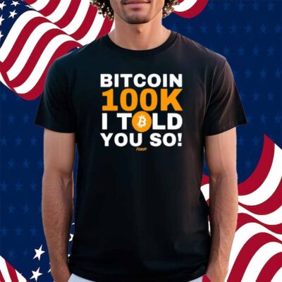 Fomo21 Bitcoin 100K I Told You So Shirt