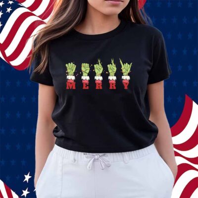 Grinch Hand ASL Merry Christmas Shirt