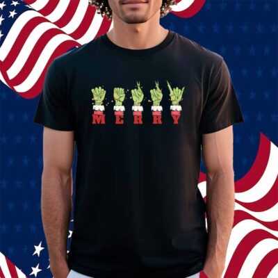 Grinch Hand ASL Merry Christmas Shirt