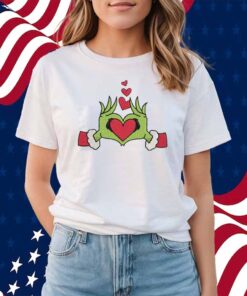 Grinch Heart Hand Embroidery Shirt