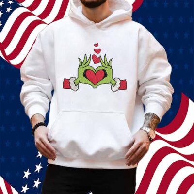 Grinch Heart Hand Embroidery Shirt