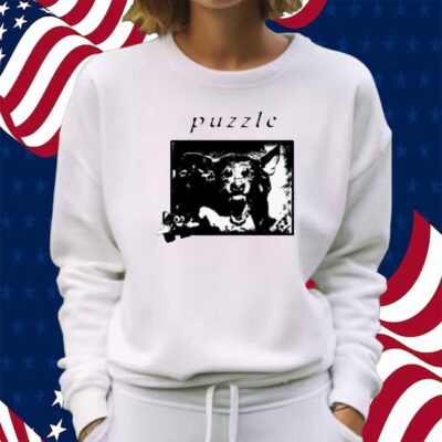 Hello Puzzle Dog Pink Shirt