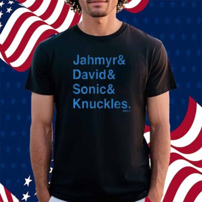 JAHYMR GIBBS & DAVID MONTGOMERY SONIC & KNUCKLES AMPERSAND SHIRT