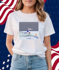 Josh Allen Flying Touchdown Snow Pixel Shirt