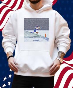 Josh Allen Flying Touchdown Snow Pixel Shirt