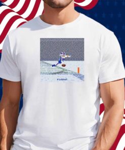 Josh Allen Flying Touchdown Snow Pixel Shirt