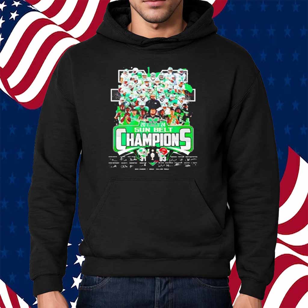 Marshall Thundering Herd 2024 Sun Belt Champions signature Shirt