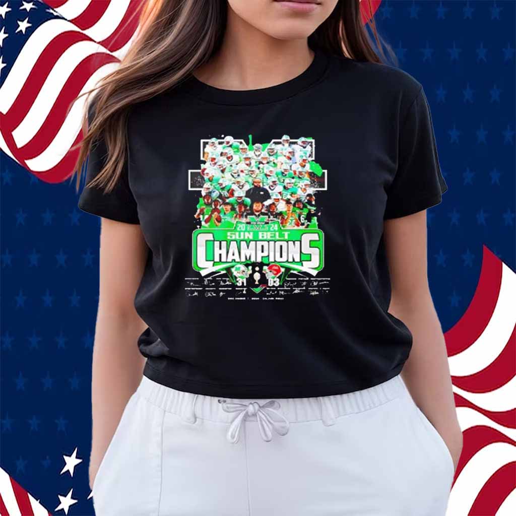 Marshall Thundering Herd 2024 Sun Belt Champions signature Shirt