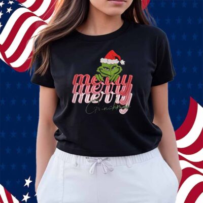 Merry Christmas Grinch Embroidery Shirt