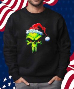 Merry Grinchmas Grinch Santa Punisher skull Logo Shirt