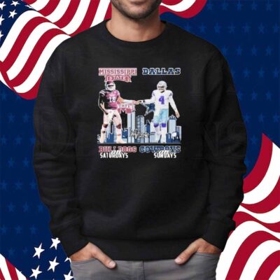 Mississippi State Bulldogs On Saturdays Dallas Cowboys On Sundays Shirt