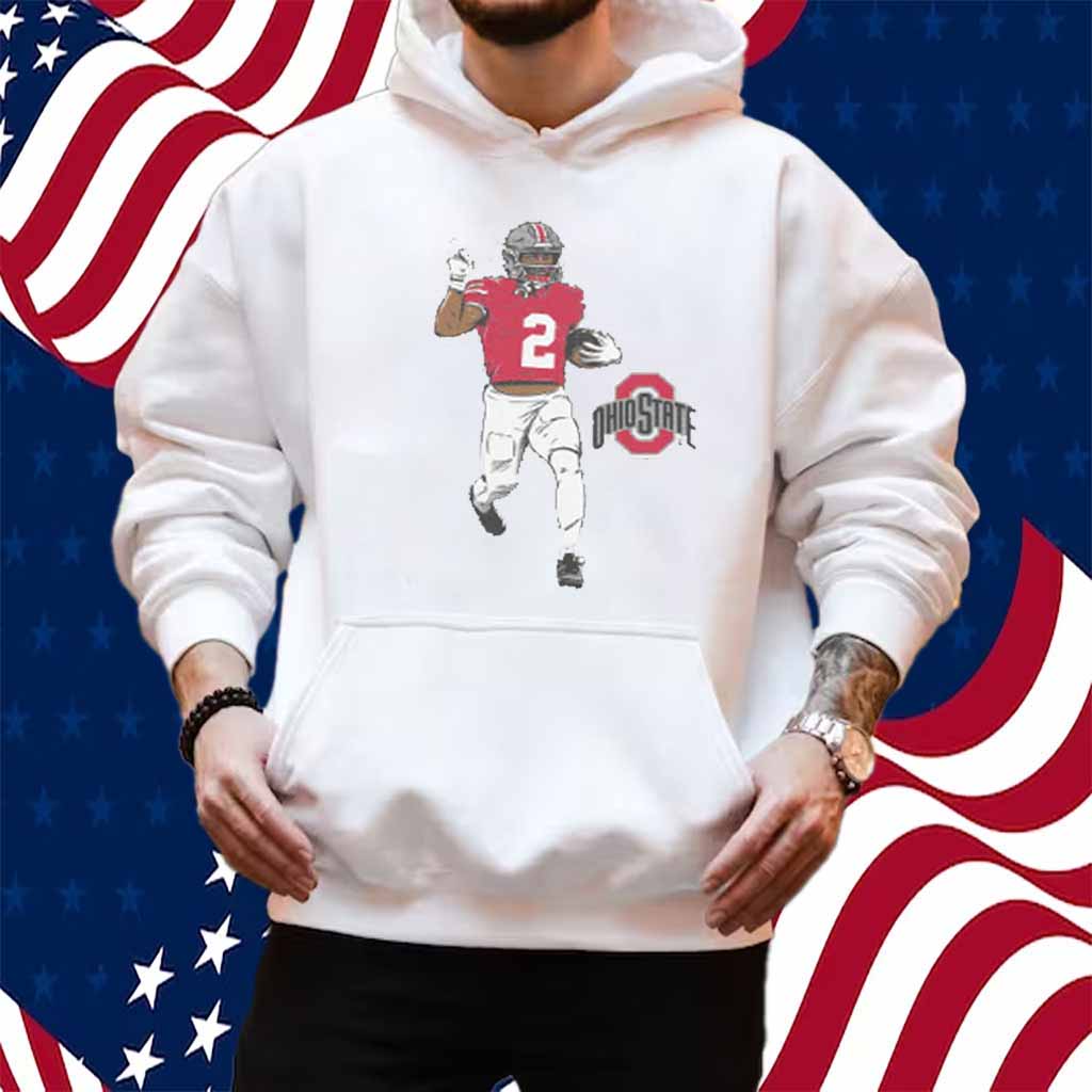 OHIO STATE FOOTBALL CALEB DOWNS SUPERSTAR POSE SHIRT
