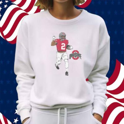 OHIO STATE FOOTBALL CALEB DOWNS SUPERSTAR POSE SHIRT