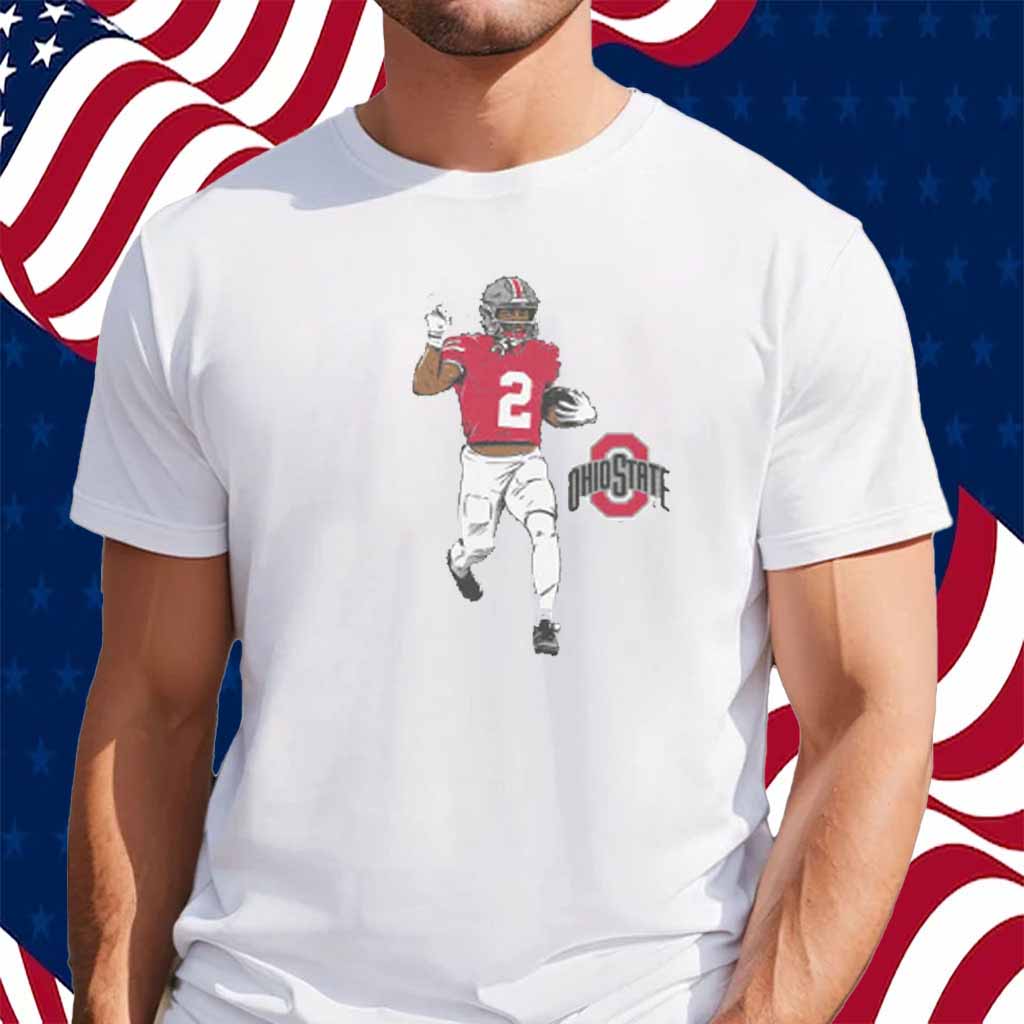 OHIO STATE FOOTBALL CALEB DOWNS SUPERSTAR POSE SHIRT