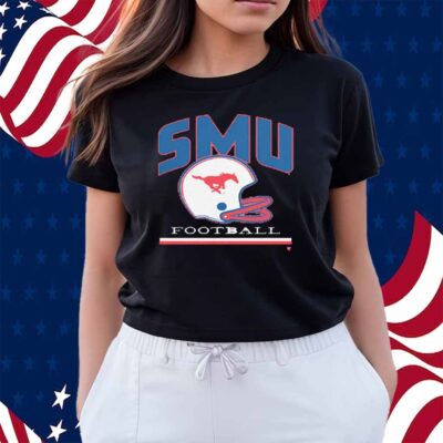 SMU MUSTANGS VINTAGE FOOTBALL HELMET SHIRT