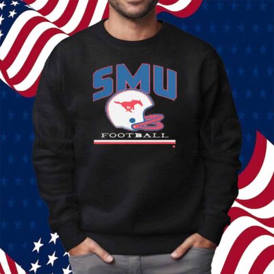 SMU MUSTANGS VINTAGE FOOTBALL HELMET SHIRT