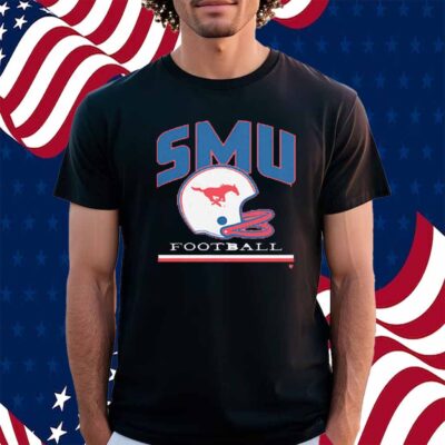 SMU MUSTANGS VINTAGE FOOTBALL HELMET SHIRT