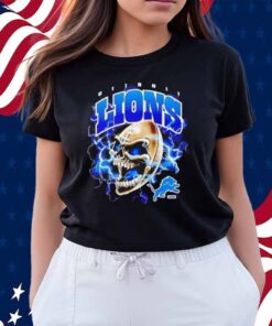 Sana X Detroit Lions Black Skull Football Ncaa Division 2024 Two Sides Shirt