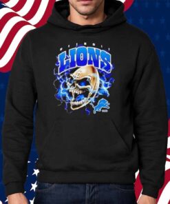 Sana X Detroit Lions Black Skull Football Ncaa Division 2024 Two Sides Shirt