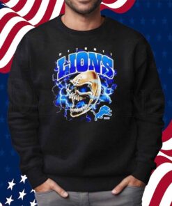 Sana X Detroit Lions Black Skull Football Ncaa Division 2024 Two Sides Shirt